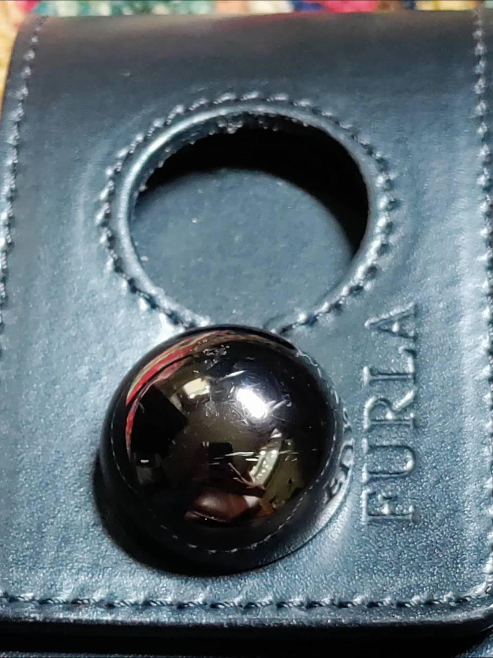 Furla Black  Shoulder Bag with Sculpted Black Closure